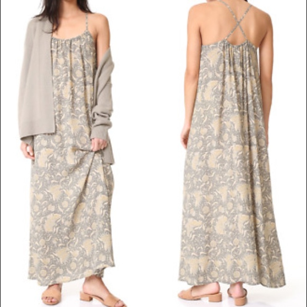VINCE SILK vintage floral print slip dress